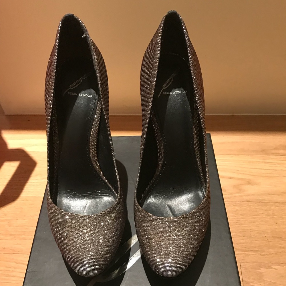 Brian Atwood Sparkling Brown Pointed Toe High Heels